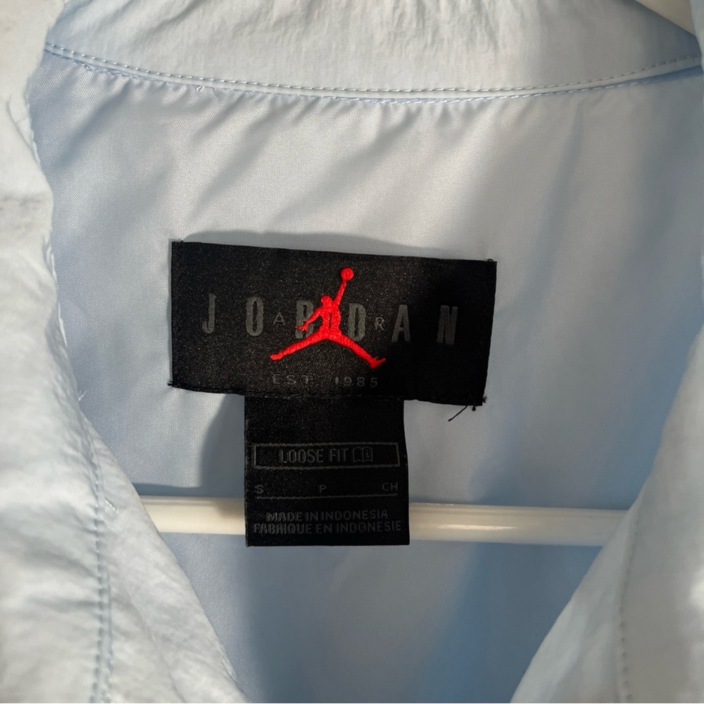 Nike Jordan Women’s Flight Light Blue and Gray Utility Jacket Windbreaker Small - Picture 2 of 16